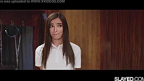 Blonde Slayed Kayden Disciplines Emily with Toys and Licking