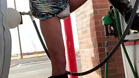Males urinating on the screen with Staci Onit wearing boots and heels