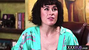 i'm a horny milf massaging this client's big cock