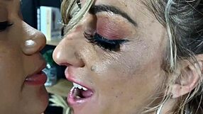 Julia Fontanelli leads intense lesbian massage with big tits and ass play.