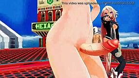 Futanari Girl Joins Wild Dance with Support Group in Anime Scene