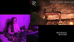 Naked playthrough reveals big natural tits