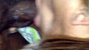 Buttah performs sloppy blowjob on big black cock with deepthroat