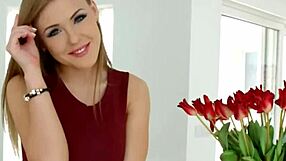 Gorgeous blonde v bailey toys her slit in solo masturbation session