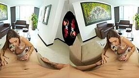 Beautiful Latina Babe Undresses Then Fucks in VR