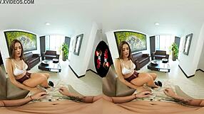 Beautiful Latina Babe Undresses Then Fucks in VR