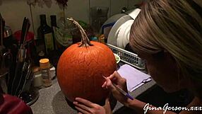Blonde Teen In Halloween Costume On Webcam