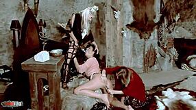 hardcore lesbian threesome in uniforms with dildos and anal toys