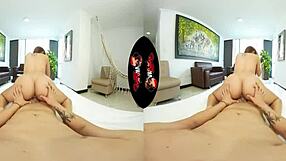 Beautiful Latina Babe Undresses Then Fucks in VR