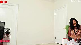 Jon Rogue Finds Mona Azar Bent Over With Tits Out.