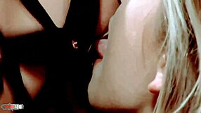 hardcore lesbian threesome in uniforms with dildos and anal toys