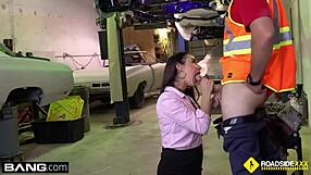 roadside adventure where alexandra pays her tow bill with blowjob and sex