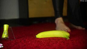 Jelisa Rose indulges in a banana footjob adventure