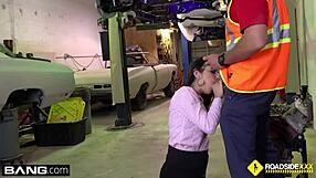 roadside adventure where alexandra pays her tow bill with blowjob and sex