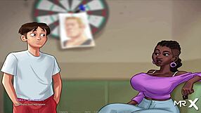 summertimesaga - drawing challenge leads to creampie and masturbation in hentai game