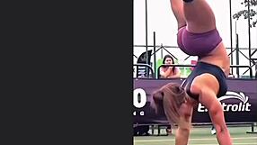 Ebony fitness queen displays her athletic ass in raw action.