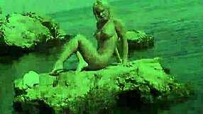 jessika gets pink and wet outdoors