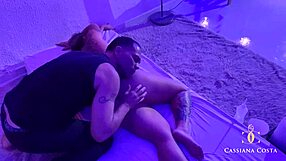 latina tattooed beauty builds orgasm tension during homemade massage session