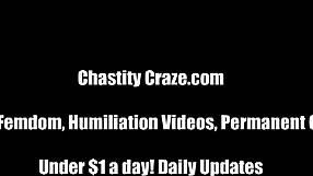 Femdom Locks You in Chastity for Life with Teasing Handjob