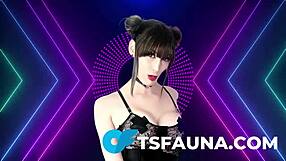 Oh wow, a 11-inch BBC dildo is fucking a busty tranny! Homemade transsexual action.