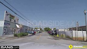 roadside adventure where alexandra pays her tow bill with blowjob and sex