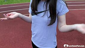 i fucked a tattooed babe with big ass in yoga shorts at the outdoor gym