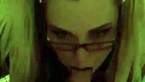 Amateur couple explores blowjob with pigtails bookworm milf in pov nerdy sexy session