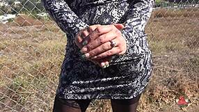 Discover beautiful Latina fingernail designs in public outdoor locations with amateur enthusiasts.