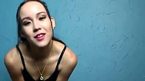 Brunette femdom targets your precious little balls!