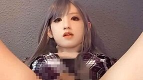 ليدي بوي آسيوي جميل في ملابس نسائية يُنيك شرجياً ويستمني.