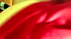 argentinian secretary hides face in public pussy play