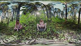 Sosha yanks hard and gets off outdoors with big tits exposed.