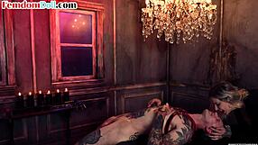 Busty dominatrix says, 'Take my strapon, worthless sub.'