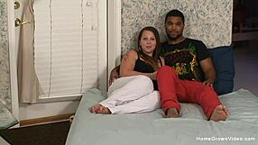 A home video of a chubby brunette being f ucked in the behind