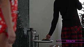 Can I drink some of your milk, stepmommy? Sucking tits in taboo blowjob roleplay with blonde POV and drunk double 😏