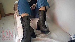 heels tease milf ass in boots domination, submissive fetish play unfolds with kinky submission