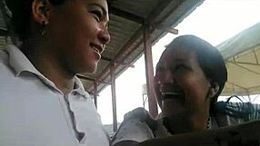 Colombian Lesbians Can't Control Their Horniness In Public Outdoor Massage!