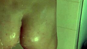 santalatina's colombian pussy gets wet in hot shower masturbation