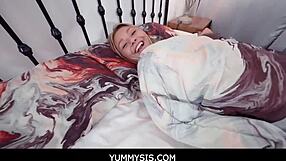 dude wakes up in bed next to stepsister mia kay after a wild night of taboo fucking and blowjob fantasies