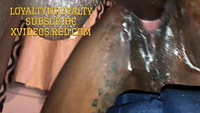 Feeling the intense passion, maximum security dick loyalty deeply fucks queenroyalty, cumming inside and on her ass.