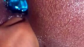 fingering her wet ebony pussy doggy until she squirts 💦