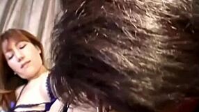 japanese threesome licking and fucking pussy