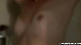 santalatina's colombian pussy gets wet in hot shower masturbation