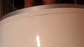 intense shower bathing session with fetish elements