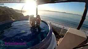 lesbian trio with kitty ann and evita love in jacuzzi