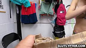 shoplifter breezy bri teases officer's cock in the store