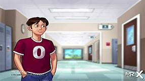 summertimesaga miss okita takes off her robe episode 1 scene 25