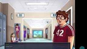 asian teacher gets her pussy tickled in summertime saga