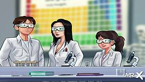 summertimesaga miss okita takes off her robe episode 1 scene 25