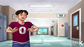 summertimesaga miss okita takes off her robe episode 1 scene 25